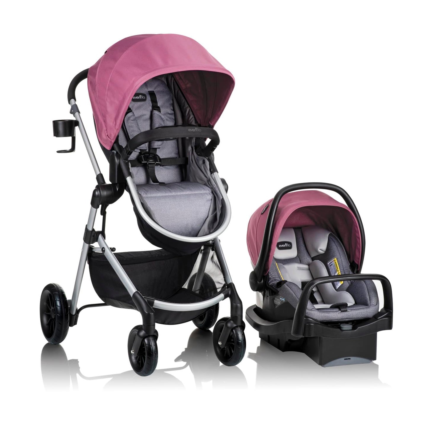 Evenflo Pivot Modular Travel System with LiteMax Infant Car Seat (Casual Gray)