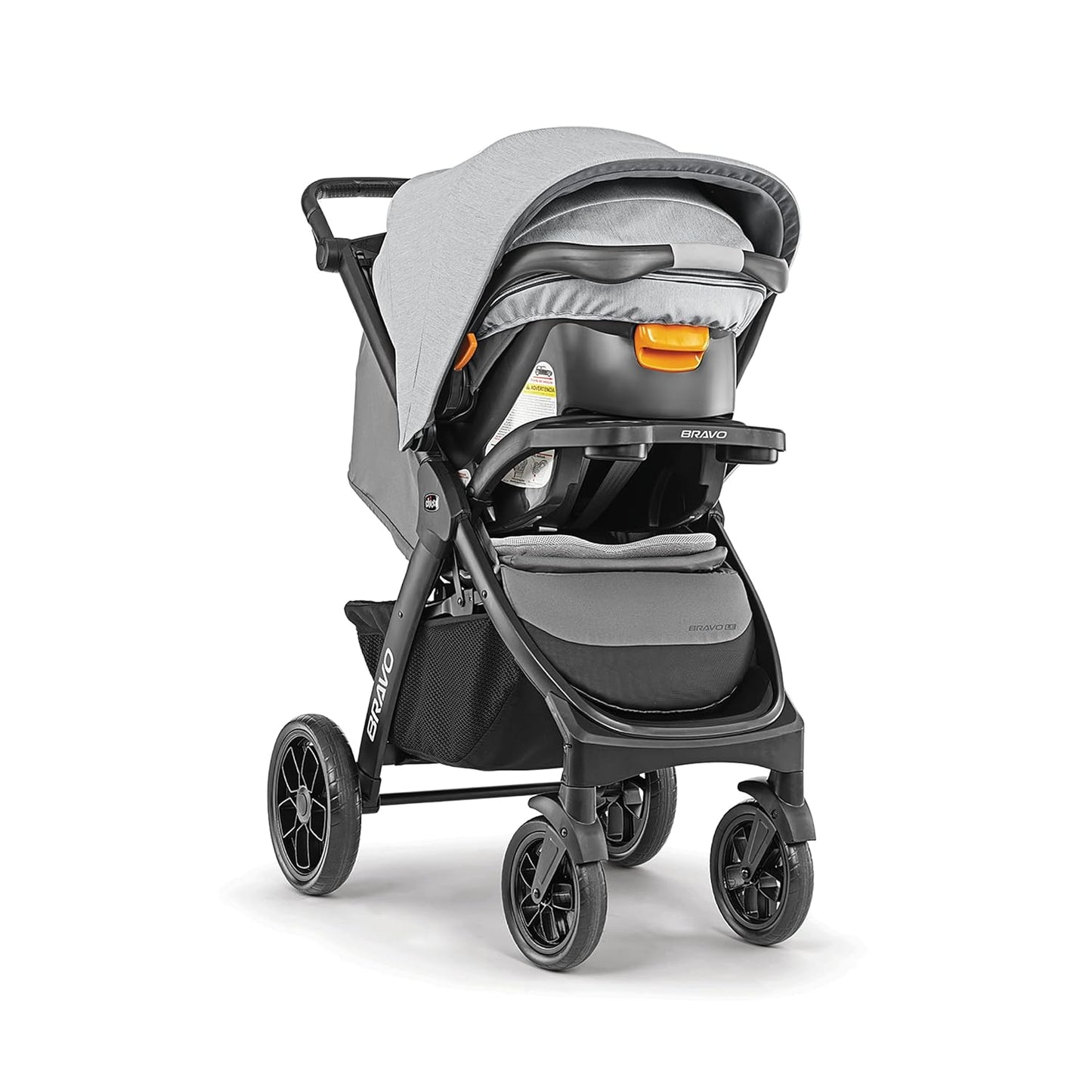 Chicco Bravo 3-in-1 Trio Travel System, Bravo Quick-Fold Stroller with KeyFit 30 Infant Car Seat and Base, Car Seat and Stroller Combo | Camden/Black