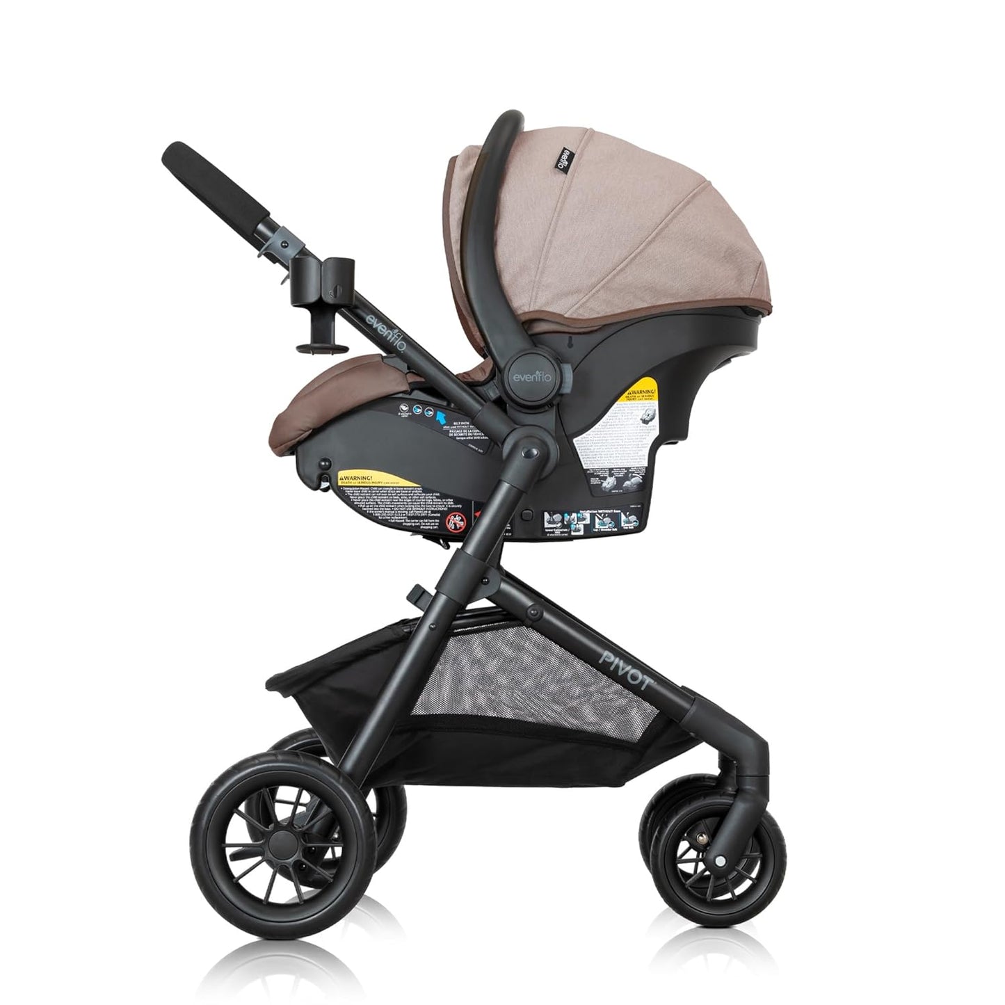 Evenflo Pivot Modular Travel System with LiteMax Infant Car Seat (Casual Gray)