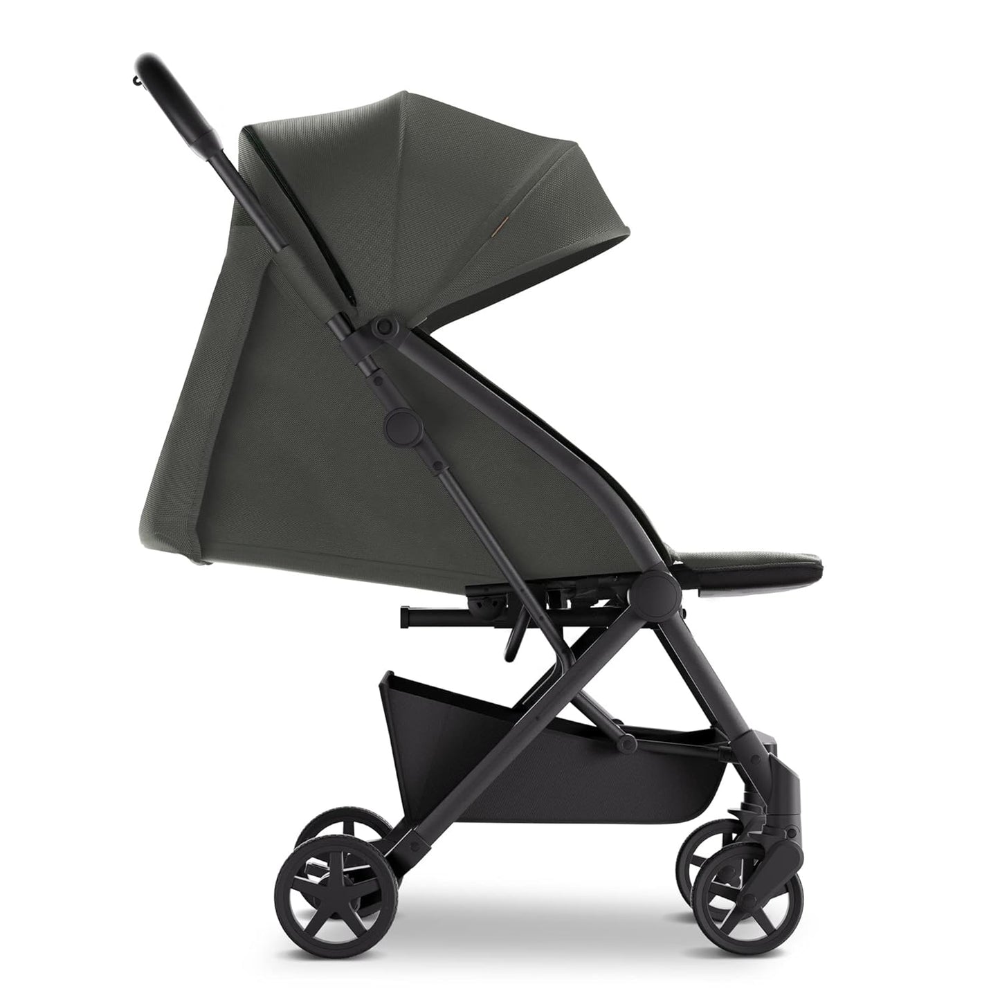 Mompush Lithe V2 Lightweight Travel Stroller, Compact Foldable Baby Stroller with Travel Bag, One-Hand Fold Stroller, Snack Tray, Mechanical Recline Seat, Airplane-Ready, UPF 50+ Canopy & Rain Cover