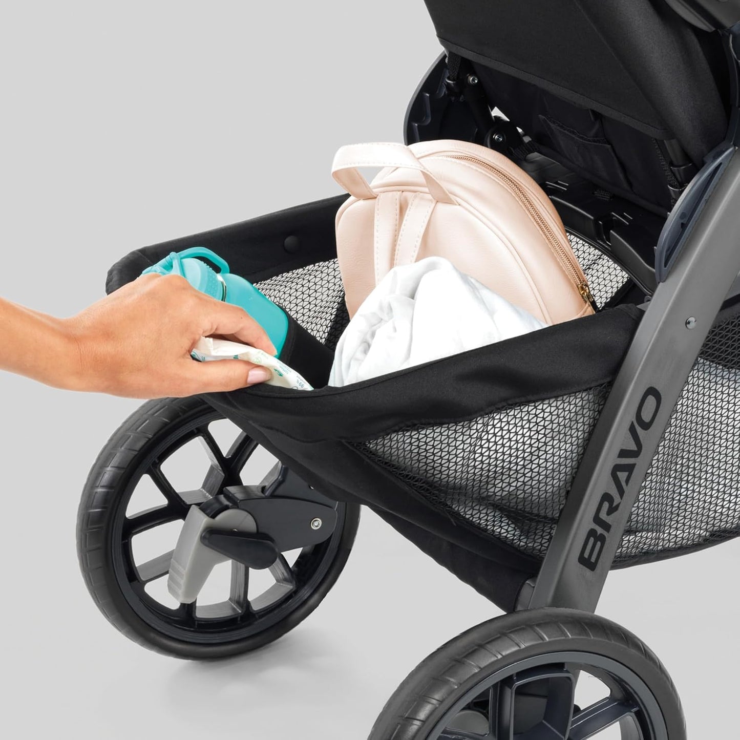 Chicco Bravo 3-in-1 Trio Travel System, Bravo Quick-Fold Stroller with KeyFit 30 Infant Car Seat and Base, Car Seat and Stroller Combo | Camden/Black