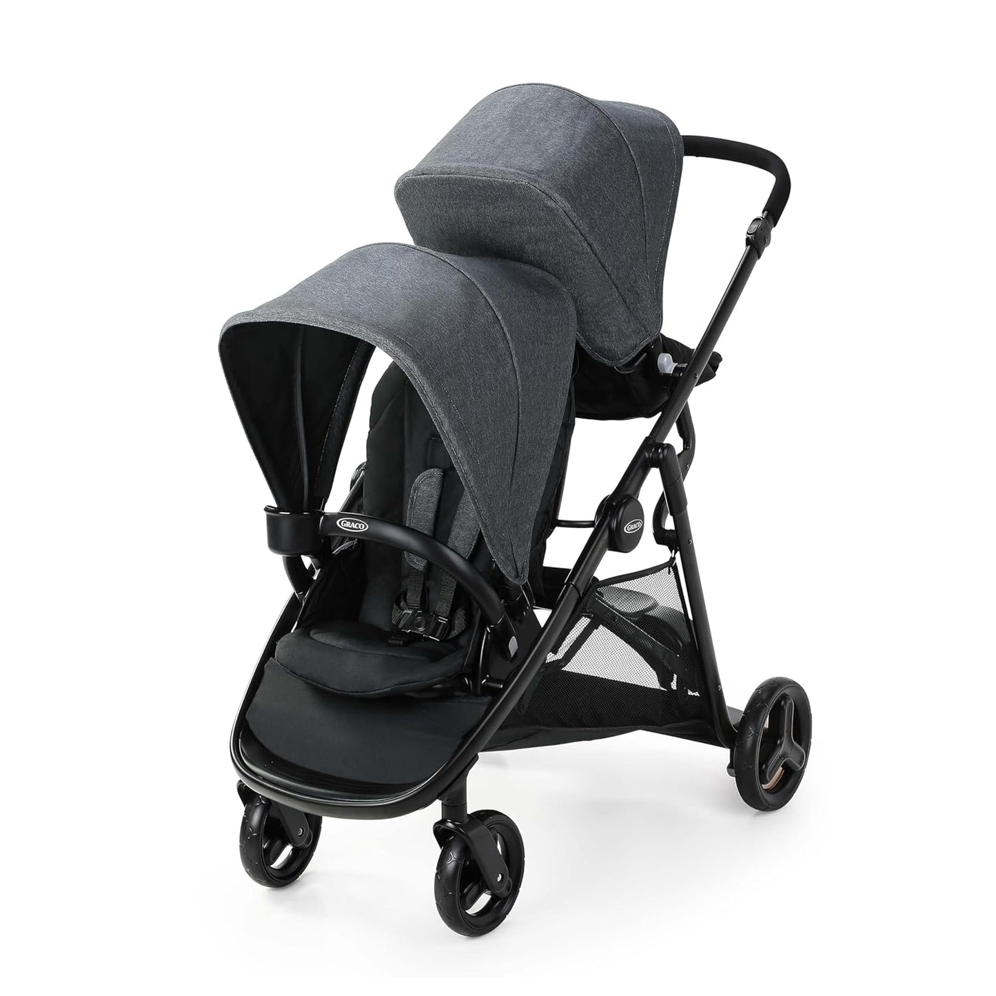 Graco Ready2Grow LX 2.0 Double Stroller Features Bench Seat and Standing Platform Options, Clark