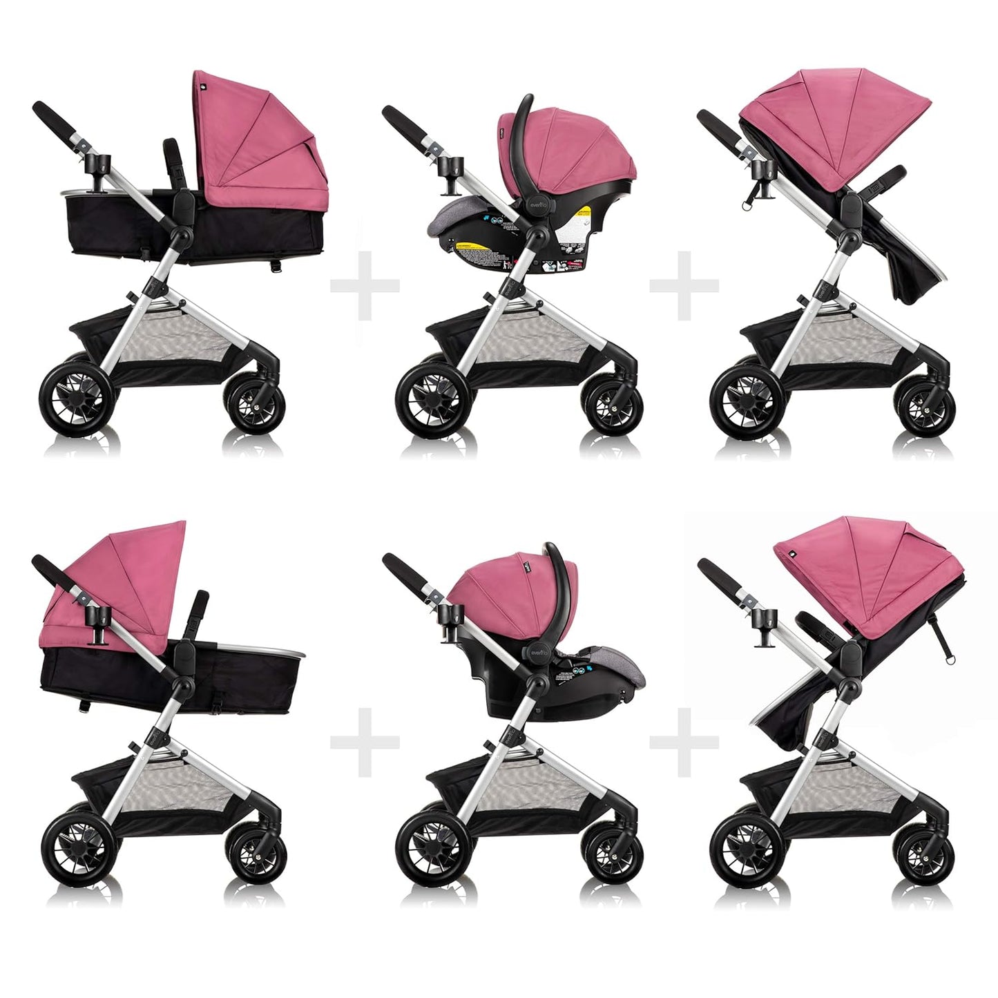 Evenflo Pivot Modular Travel System with LiteMax Infant Car Seat (Casual Gray)