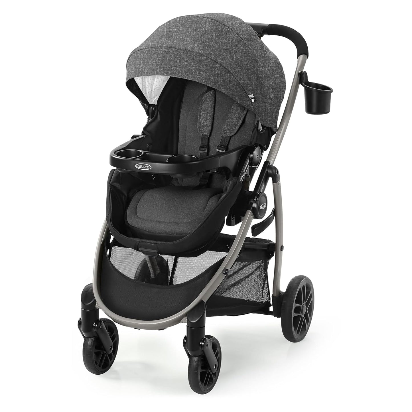 Graco Modes Pramette Travel System | Stroller & Car Seat Combo | 3-in-1 Stroller Modes | Includes Graco SnugRide 35 Infant Car Seat | Ellington