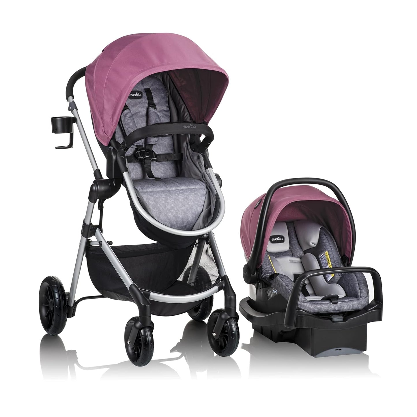 Evenflo Pivot Modular Travel System with LiteMax Infant Car Seat (Casual Gray)
