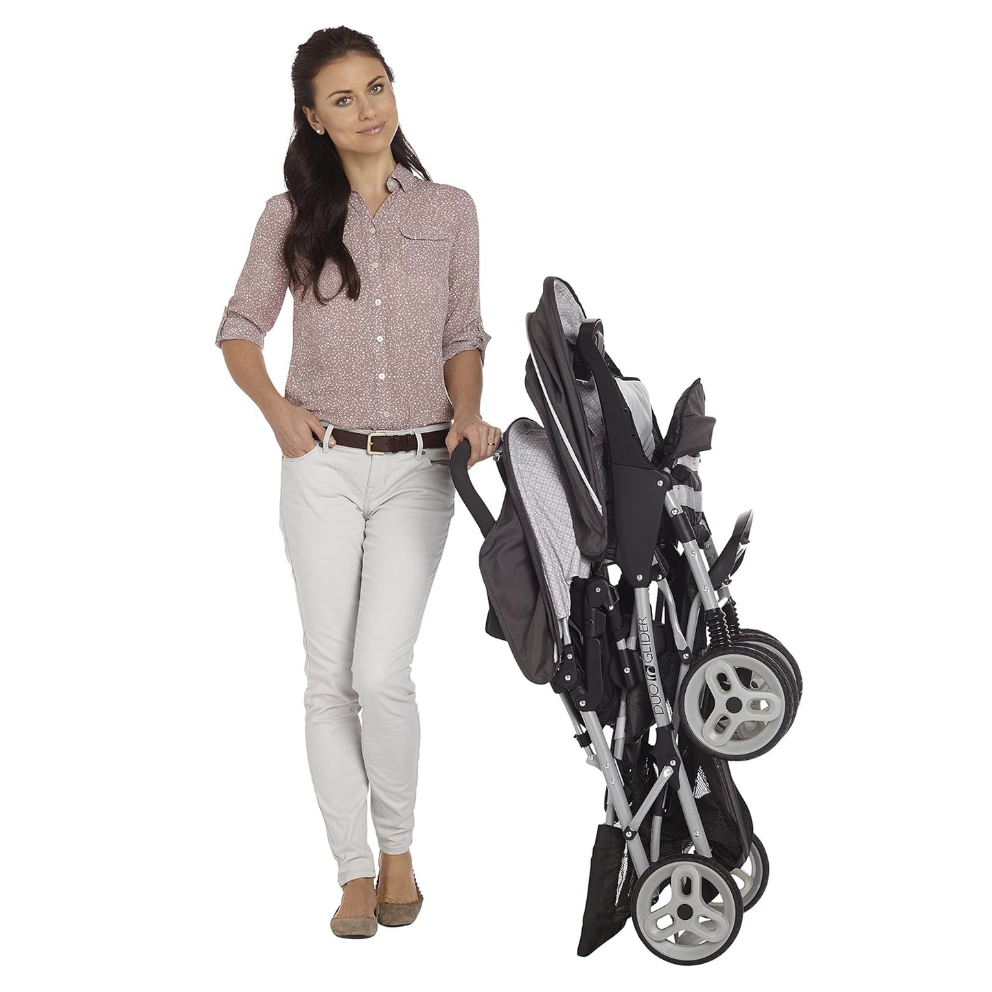 Graco DuoGlider Double Stroller | Lightweight Double Stroller with Tandem Seating, Glacier