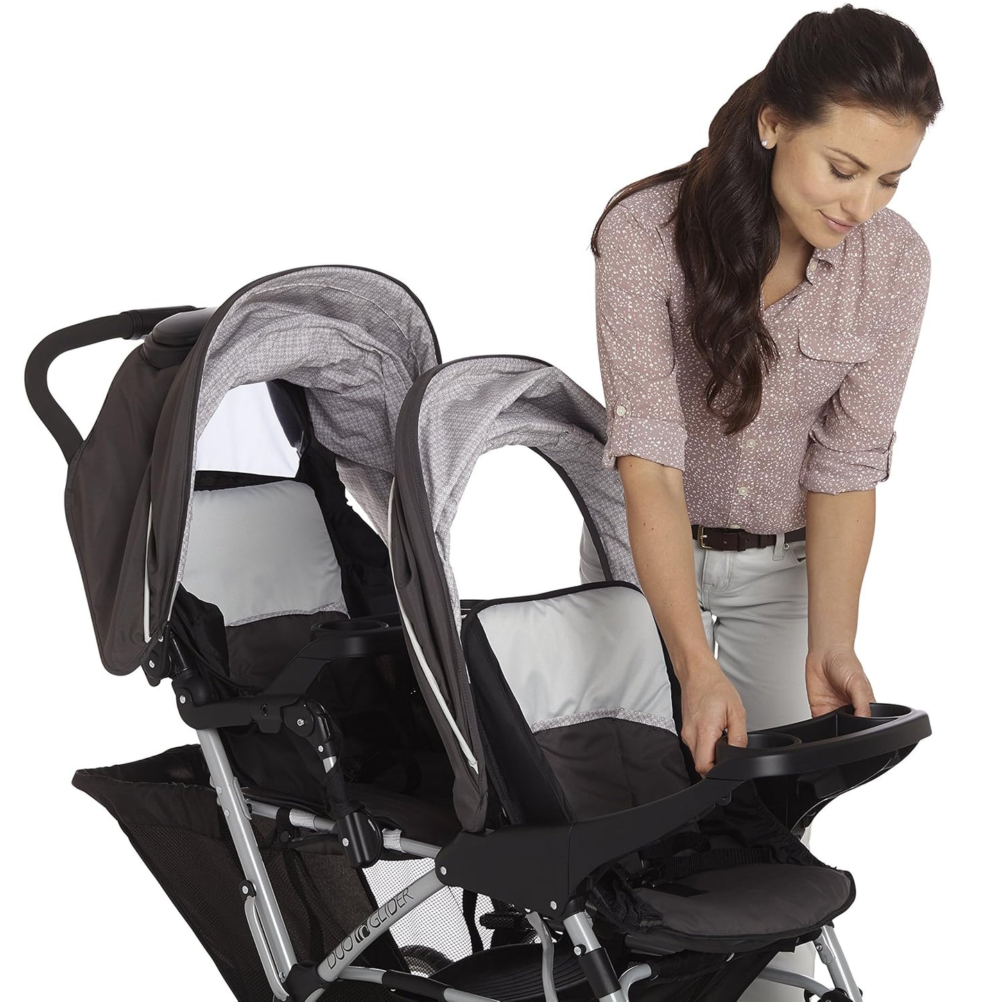 Graco DuoGlider Double Stroller | Lightweight Double Stroller with Tandem Seating, Glacier