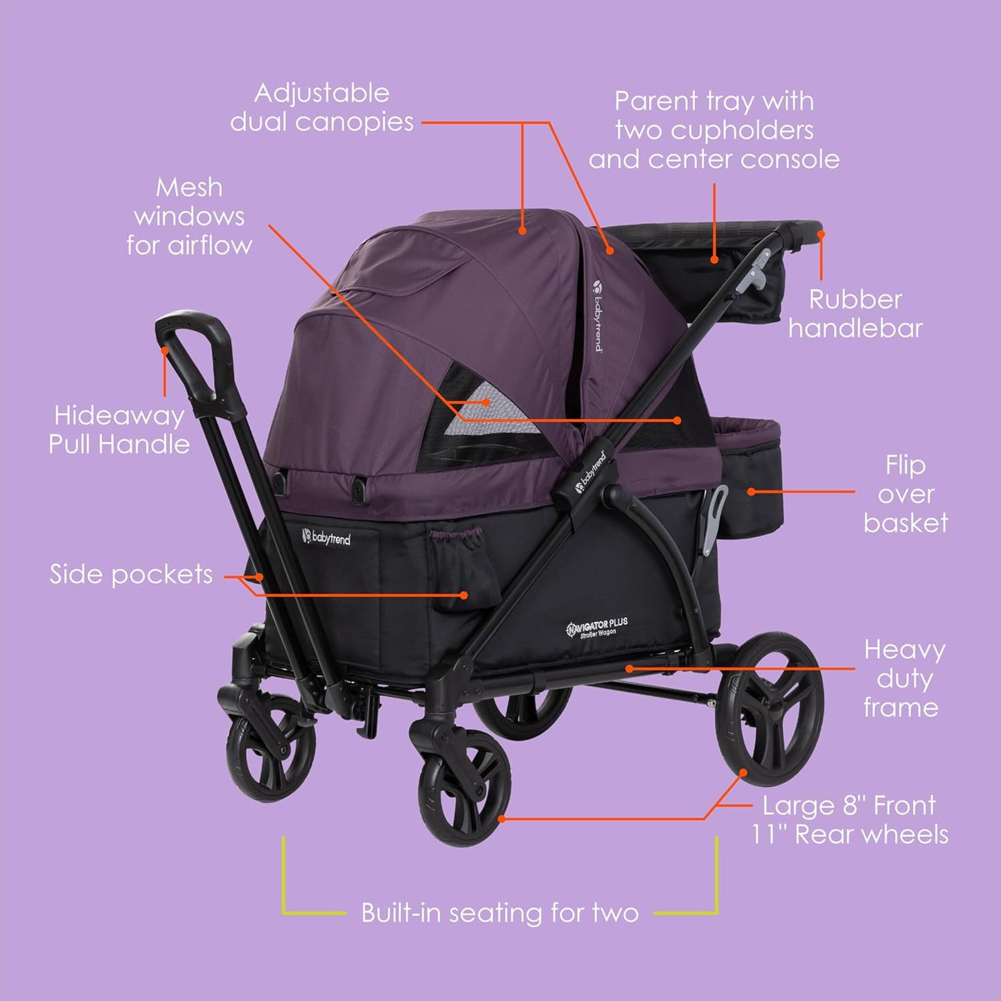 Baby Trend Expedition Stroller Wagon, Liberty Midnight
