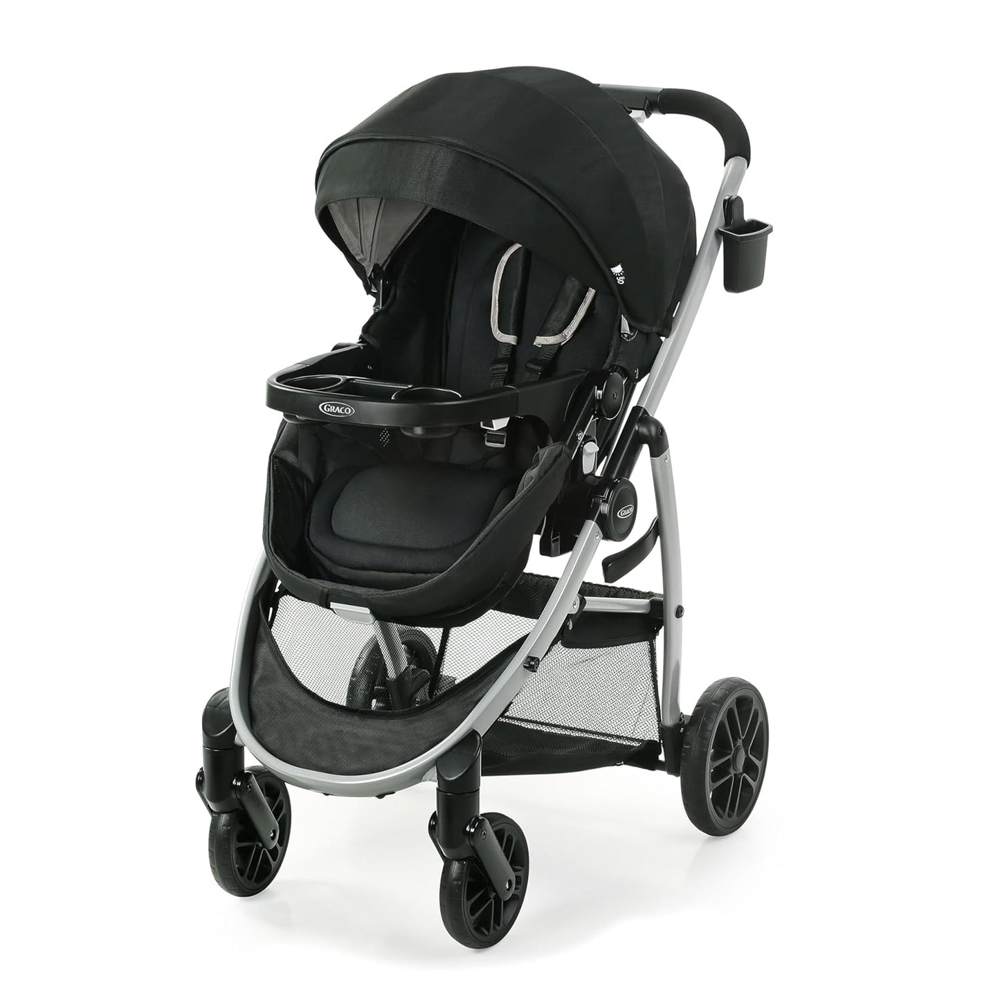 Graco Modes Pramette Travel System | Stroller & Car Seat Combo | 3-in-1 Stroller Modes | Includes Graco SnugRide 35 Infant Car Seat | Ellington