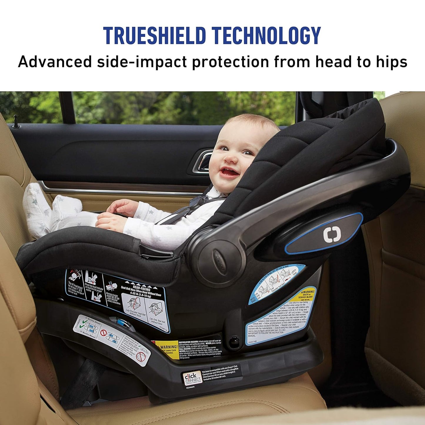 Graco SnugRide Lite LX Infant Car Seat, Rear-Facing, Lightweight, Adjustable Base, Easy Install, Studio